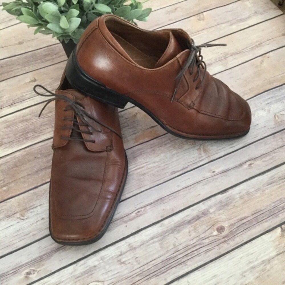 Rockport Brown Leather Lace Up Oxfords Mens Shoes